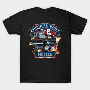 American Built Muscle - Classic Muscle Car Cartoon Illustration T-Shirt